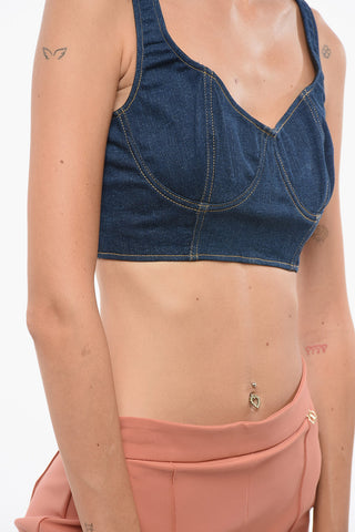 Top Bustier in Denim Lavaggio Scuro