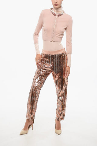 Cropped-Fit Cardigan with Removable Jewel Detail