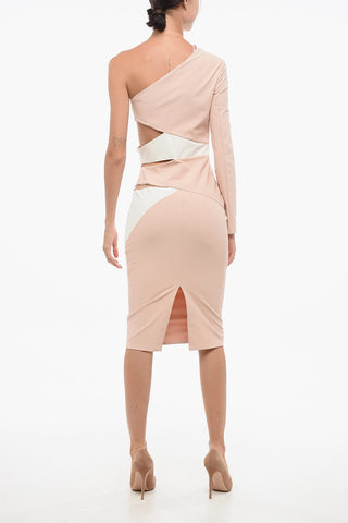 One-Shoulder Sheath Dress With Cut-Outs
