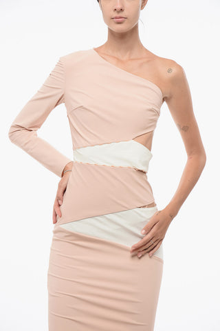 One-Shoulder Sheath Dress With Cut-Outs