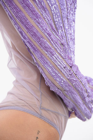 Paillettenbesetzter Mesh-Body