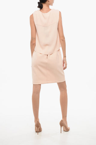 Midikleid aus Gabardine mit Wickel-Design