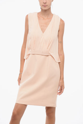 Midikleid aus Gabardine mit Wickel-Design