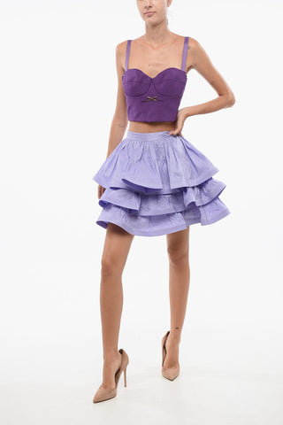 Ruffled Mini Skirt with Back Zip