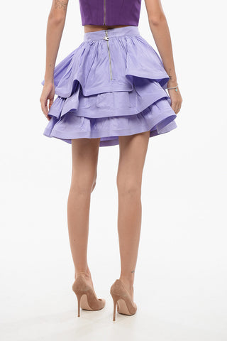 Ruffled Mini Skirt with Back Zip