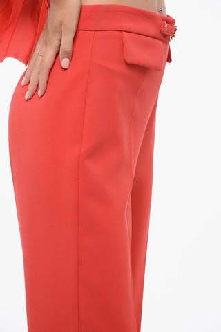 Carrot Fit Pants with Logo Buckle