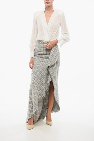 Gonna a Portafoglio in Tweed con Dettaglio Gioiello
