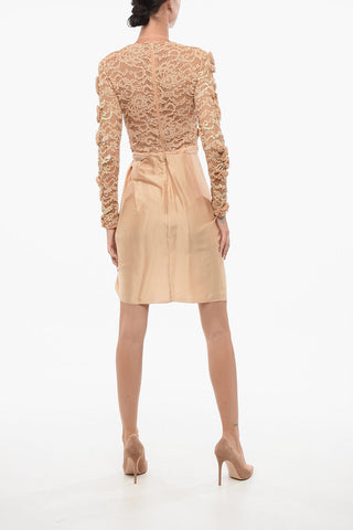 Modular Lace Dress with Silk Skirt
