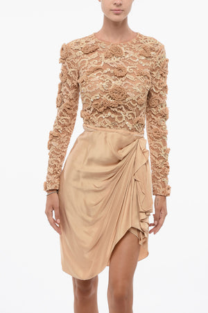 Vestito Modulare in Pizzo con Gonna in Seta