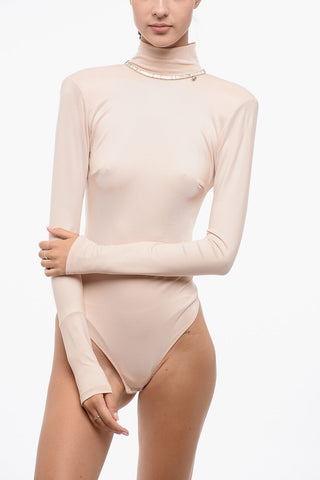 Bare Back Bodysuit with Jeweled Detail