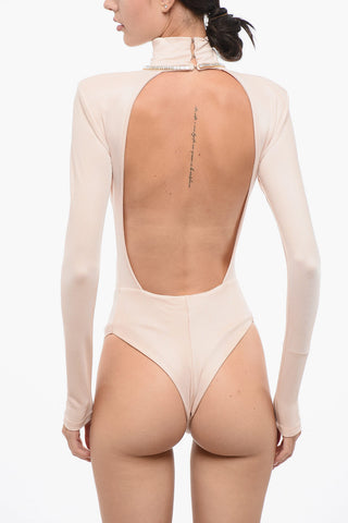Bare Back Bodysuit with Jeweled Detail