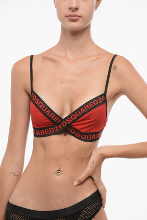 Top Bikini Bicolore con Banda Logata