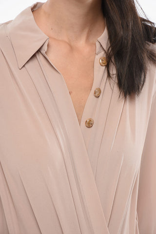 Wickelbluse aus Seide mit Body-Design