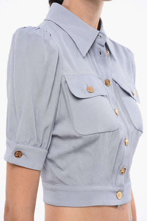 Cropped-Fit Saharienhemd