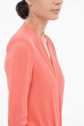 Silk Shirt Bodysuit with Padded Straps