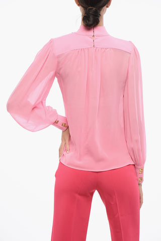 Blusa in Seta con Spalline Imbottite