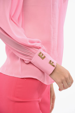 Blusa in Seta con Spalline Imbottite