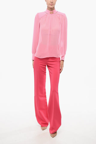 Blusa in Seta con Spalline Imbottite