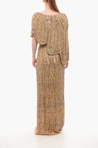 Maxidress Paillettato con Design a Cappa