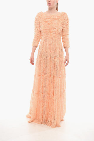 Vestito Maxi in Tessuto Eyelash