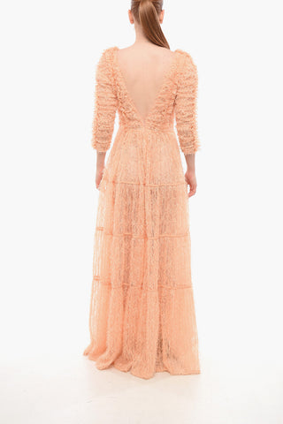 Vestito Maxi in Tessuto Eyelash