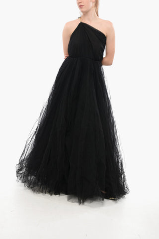One-Shoulder Tulle Maxi Dress