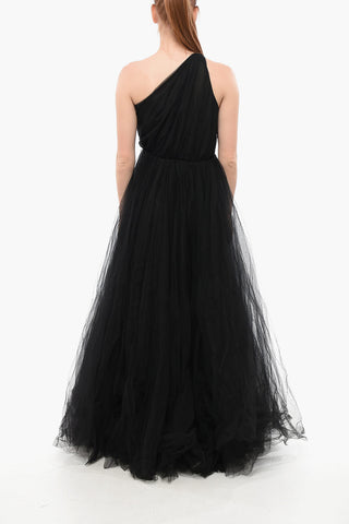 One-Shoulder Tulle Maxi Dress