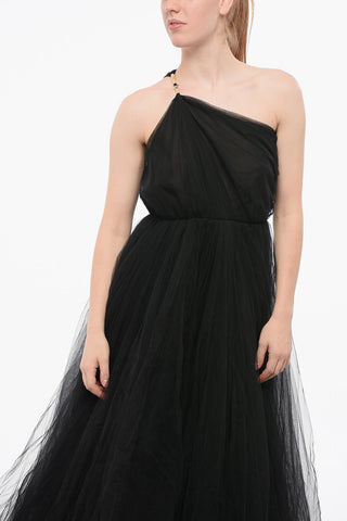 One-Shoulder Tulle Maxi Dress