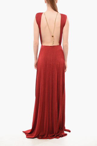 RED CARPET Maxidress in Lurex con Inserti in Mesh
