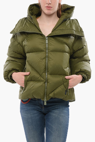 Hooded NEW DOUBLE Down Jacket with Front Zip