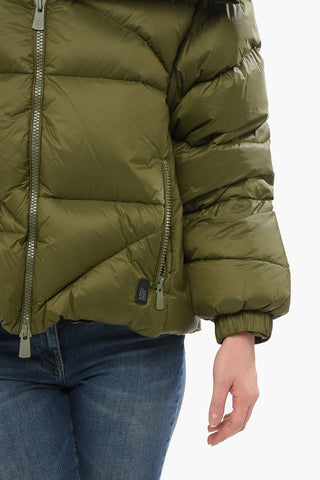 Hooded NEW DOUBLE Down Jacket with Front Zip