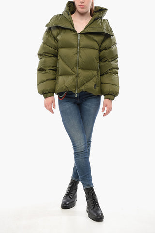 Hooded NEW DOUBLE Down Jacket with Front Zip