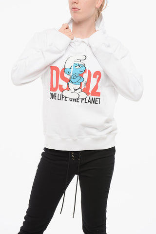 THE SMURFS Brushed Cotton Hoodie GROUNCHY SMURF Printed