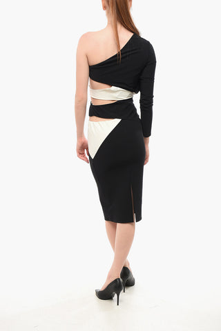 One-Shoulder Sheath Dress with Cut-Outs