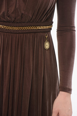 Maxidress Svasato con Dettaglio Chain