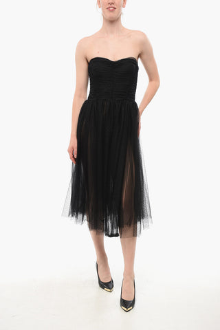 Sleeveless Tulle Midi Dress