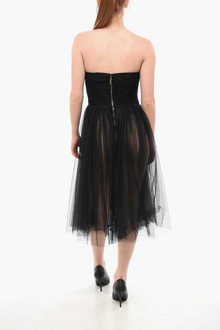 Sleeveless Tulle Midi Dress