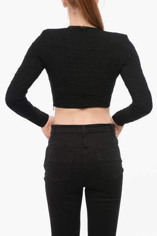 Maglia Crop in Tessuto Monogram