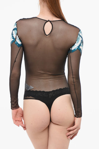 Body aus Pailletten-Mesh