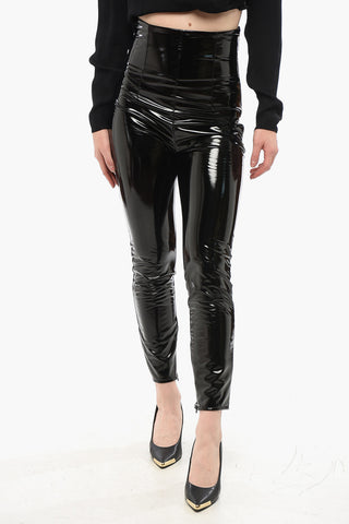 Leggings a Vita Alta in Eco-Vernice