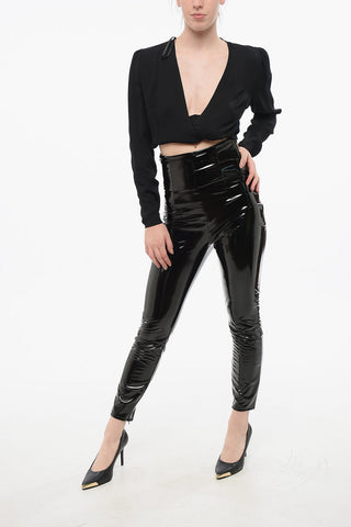 Leggings a Vita Alta in Eco-Vernice