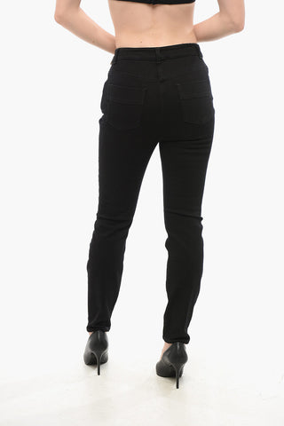 Skinny Fit Denims with Lace-up Detail 12cm