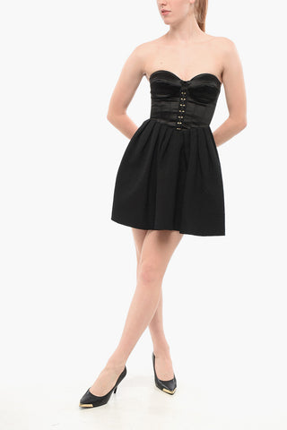 Flared Minidress with Satin Bustier