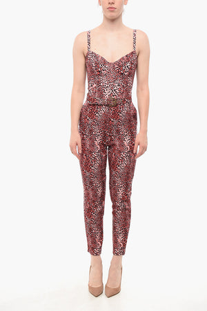 Animal-Print-Jumpsuit mit passendem Gürtel