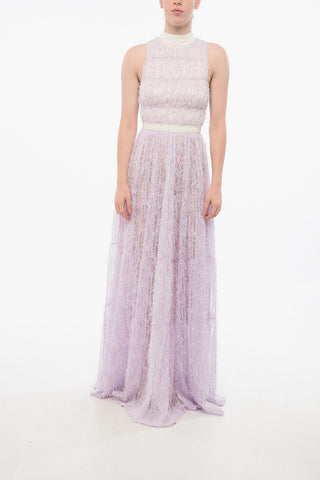 Vestito Halter Neck in Tessuto Eyelash