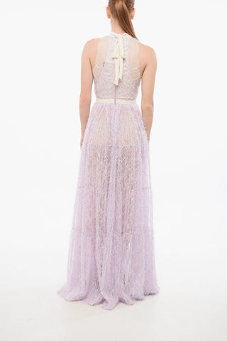 Vestito Halter Neck in Tessuto Eyelash