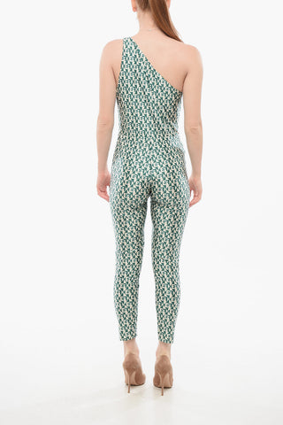 One-Shoulder-Jumpsuit aus Monogrammstoff