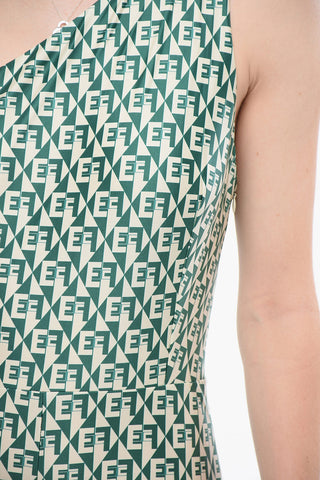One-Shoulder-Jumpsuit aus Monogrammstoff