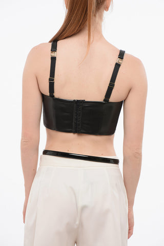 Eco-Leather Bra Top with Decorative Beads