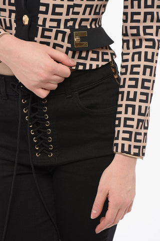 Monogram Patterned Crop Blazer